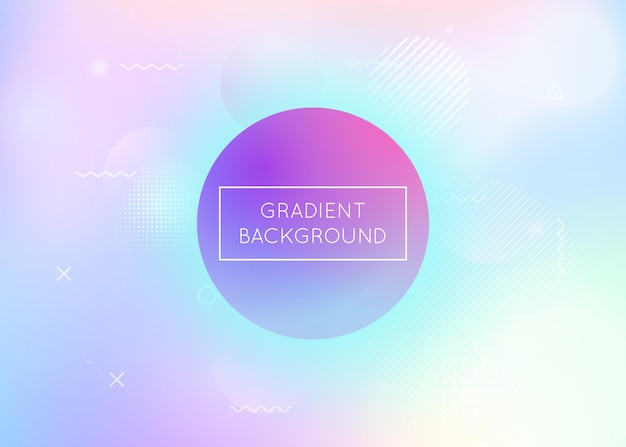Vector dynamic shape background with liquid fluid holographic bauhaus