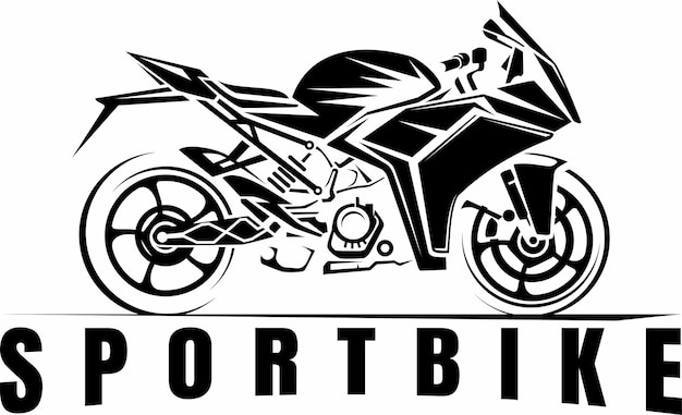 Vettore di disegno di illustrazione di moto sportiva dinamica