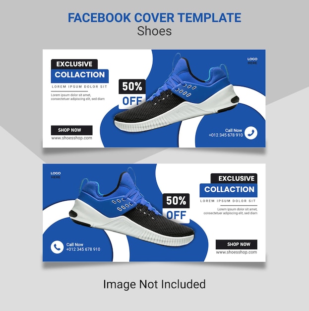 Vettore scarpe sportive dinamiche banner di facebook e design del modello di post di instagram.