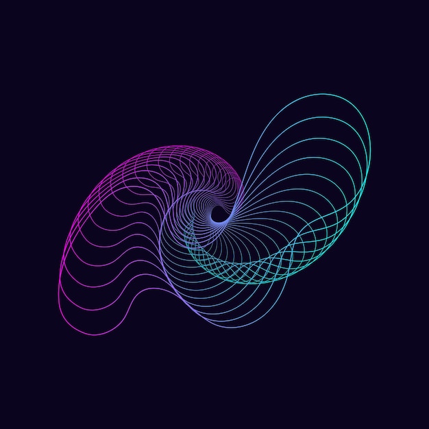 Dynamic strange line gradient shape. futuristic waporwave abstract geometry shape for posters