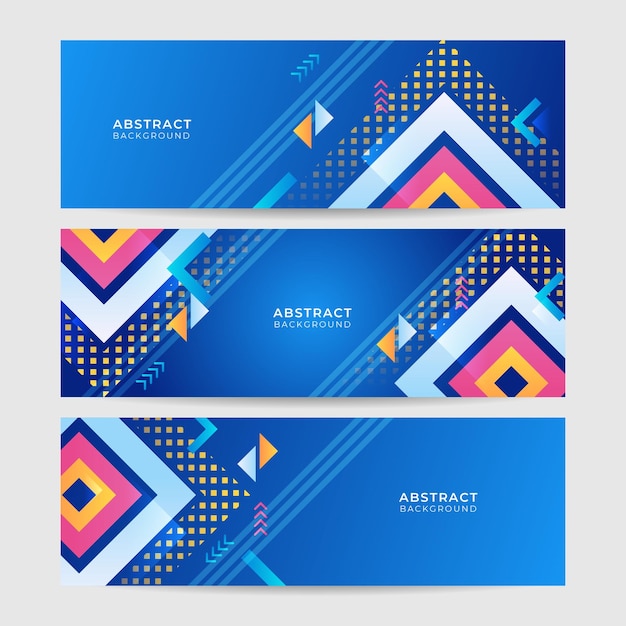 Dynamic stroke gradient blue colorful Abstract design banner