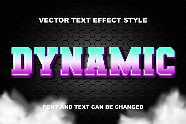 Dynamic typography lettering 3d editable text effect font style template background wallpaper banner