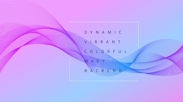 Vector dynamic vibrant colorful wave background