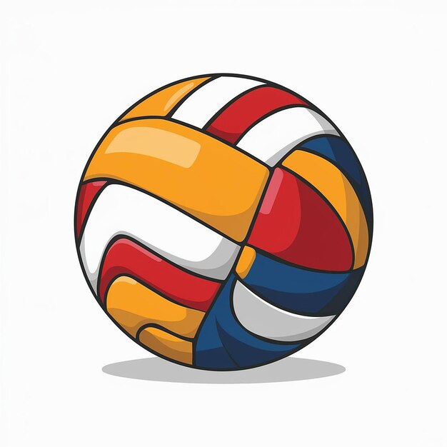 Dynamic volleyball a vector illustration against a clean white backdrop