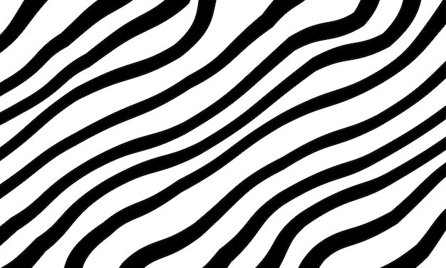 dynamic wavy black and white line pattern. zebra stripe pattern abstract background