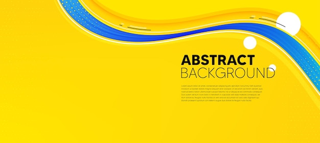 Dynamic yellow background with wave shapes Minimal poster ideal for banner web design and brochure Abstract background for landing page Modern futuristic graphic design Vector abstract banner