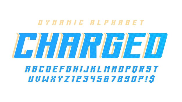 Dynamisch alfabet ontwerp snelheid bewegende originele karakters set