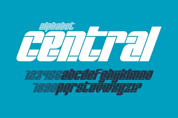 Dynamisch alfabetontwerp lettertype letters en cijfers