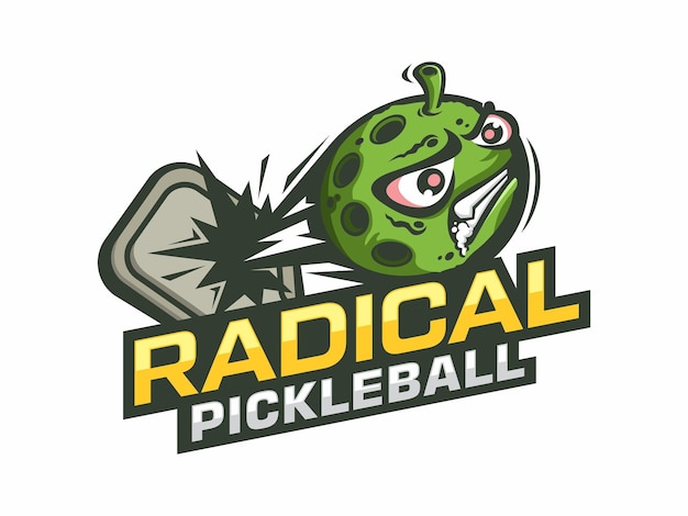 Vector dynamisch sport mad pickleball vector logo