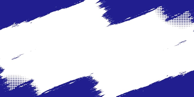 Dynamische abstracte textuur in blauw en wit met grunge look halftone overlay en penseelstreken