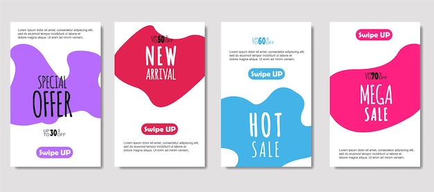 Dynamische abstracte vloeistof mobiel te koop banners verkoop banner sjabloonontwerp mega verkoop speciale aanbieding decorontwerp voor flyer cadeaubon poster op muur coverbook banner sociale media
