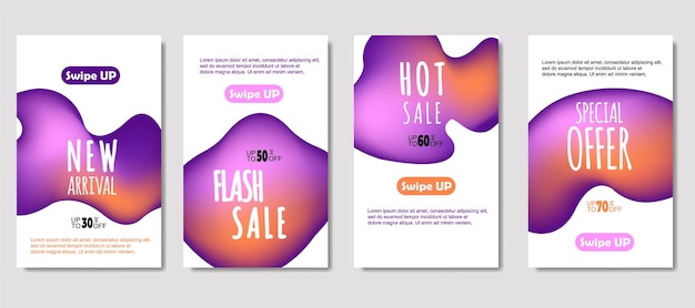 Dynamische abstracte vloeistof mobiel te koop banners Verkoop banner sjabloonontwerp Mega verkoop speciale aanbieding decorontwerp voor flyer cadeaubon Poster op muur coverbook banner sociale media