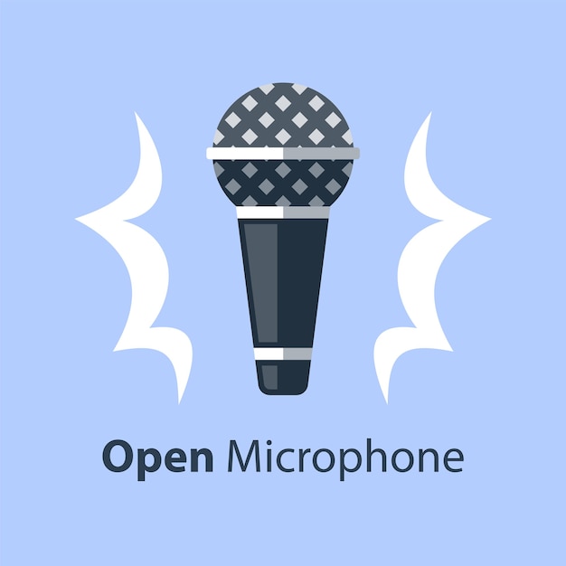 Dynamische microfoon, open mic komedie opstaan, prestatie-evenement