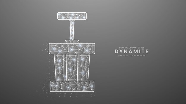 Dynamite bomb Detonator box stick for dynamite Modern digital low polygon style