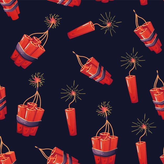 Dynamite bomb seamless print pattern background graphic design illustration