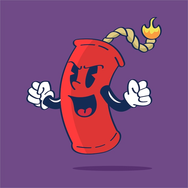 Dynamite Challenge Cartoon Character Vector Hand Tekening Illustratie