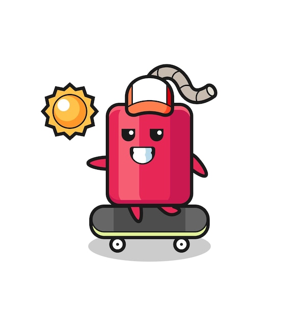 Dynamite character illustration ride a skateboard