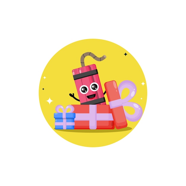 Vector dynamite gift character cute logo