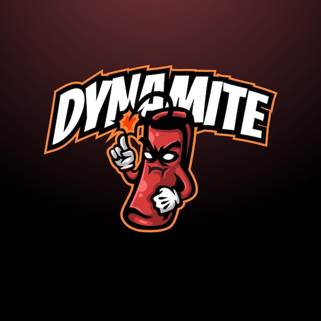 Vettore logo di esportazione del personaggio della mascotte di dynamite