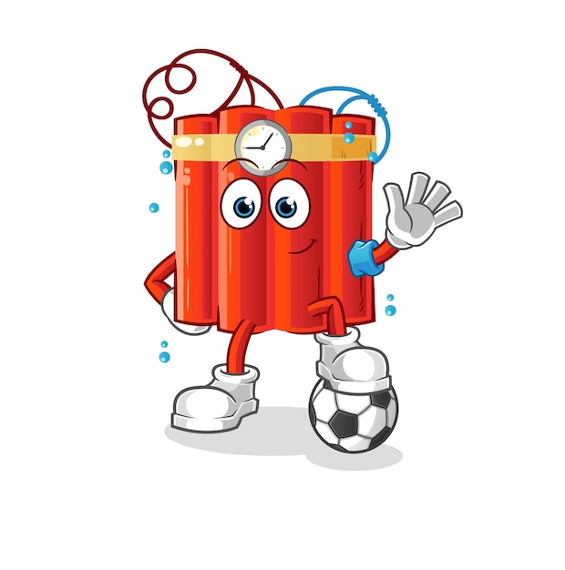 Vector dynamite playing soccer illustration character vector