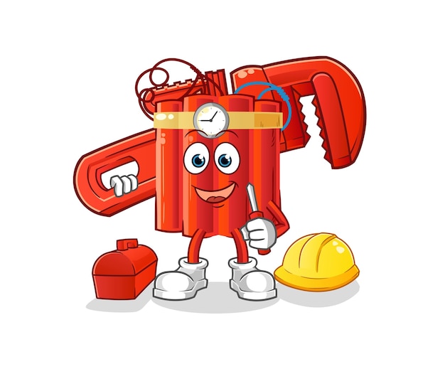 Dynamite plumber cartoon cartoon mascot vector