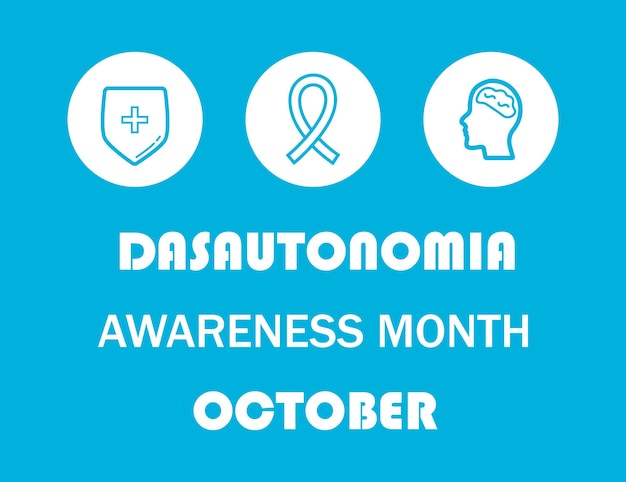 Dysautonomia awareness month concept vector for health care banner and medical website app internal organ icons