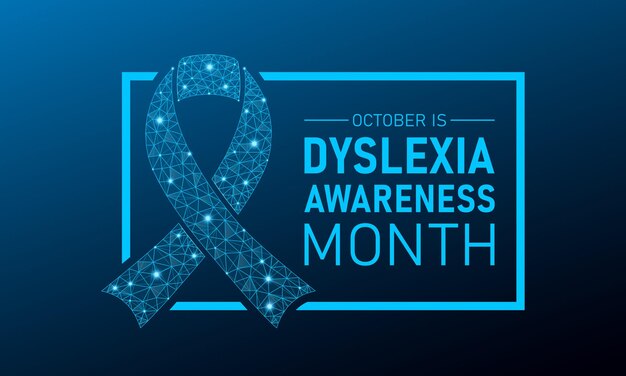 Dyslexia awareness month is observed every year in october vector illustration of dyslexia awareness month in aims to support those with this learning difficulty vector illustration