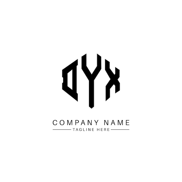 Вектор Дизайн логотипа букв dyx с формой многоугольника dyx дизайн логотипа полигона и куба dyx шестиугольник векторный логотип шаблон белый и черный цвета dyx монограмма бизнес и логотип недвижимости