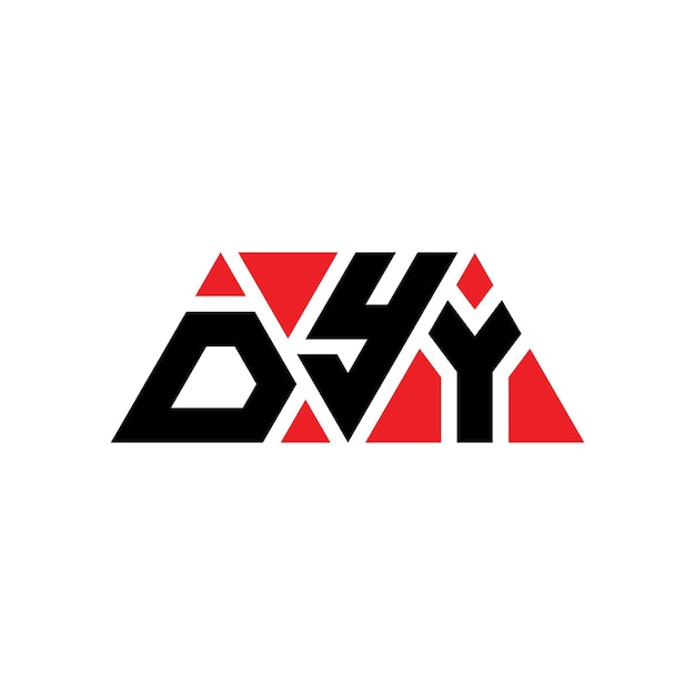 DYY triangle letter logo design with triangle shape DYY triangle logo design monogram DYY triangle vector logo template with red color DYY triangular logo Simple Elegant and Luxurious Logo DYY