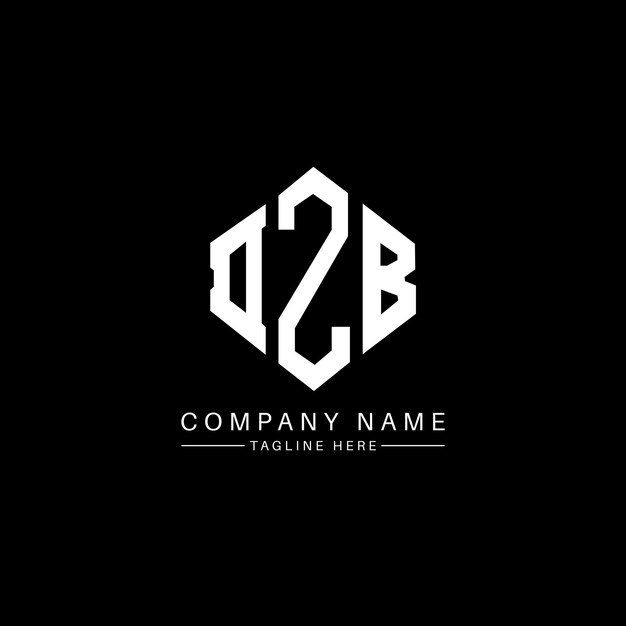 Дизайн логотипа букв DZB с многоугольной формой DZB многоугольная и кубическая форма дизайна логотипа DZB шестиугольный векторный шаблон логотипа белые и черные цвета DZB монограмма бизнес и логотип недвижимости