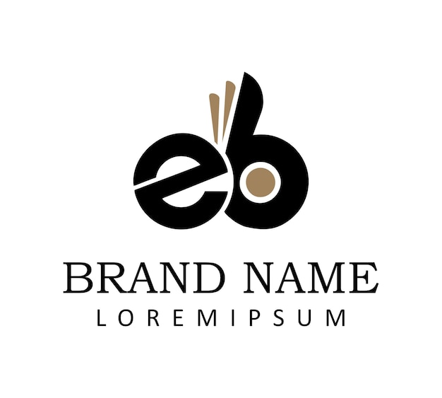 E 및 B 문자 로고 디자인 템플릿