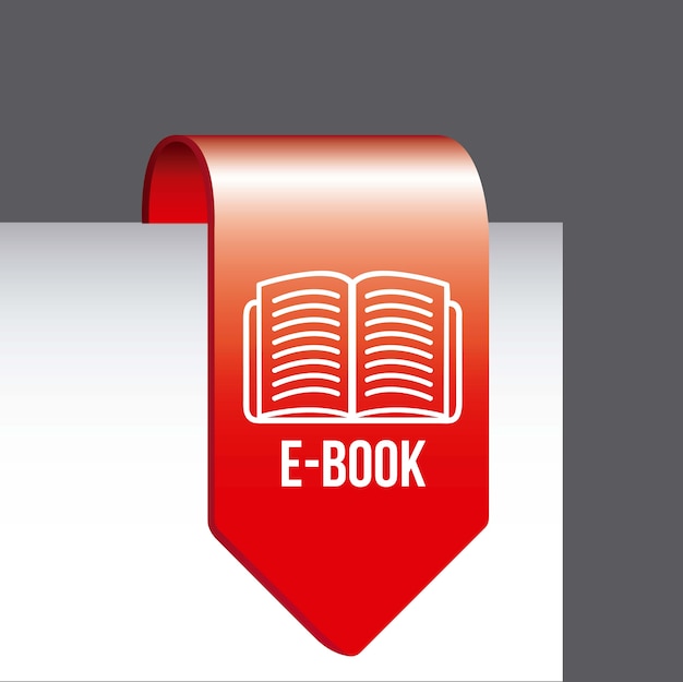 Vector e book button over gray background vector illustration