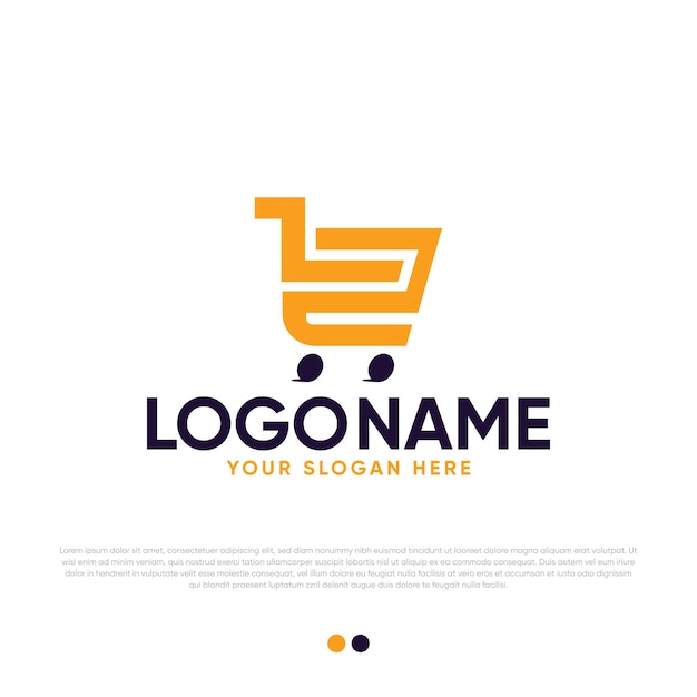 E cart logo design premium vector