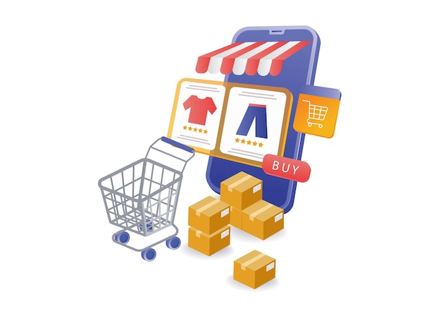 E-commerce concept voor online winkelen