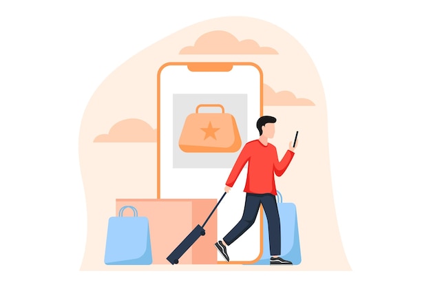 E commerce flat design illustration