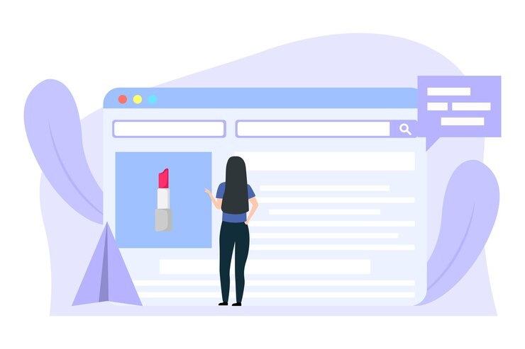 वेक्टर e commerce flat design illustration