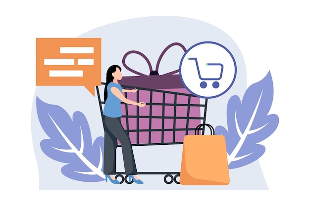 E Commerce Flat Design Illustration