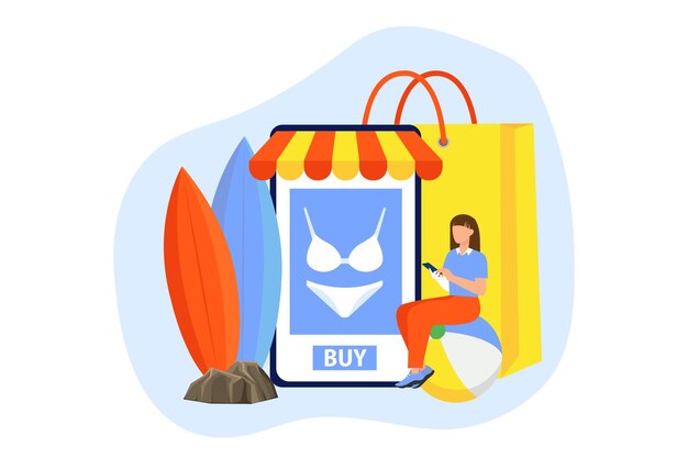 E Commerce Flat Design Illustration