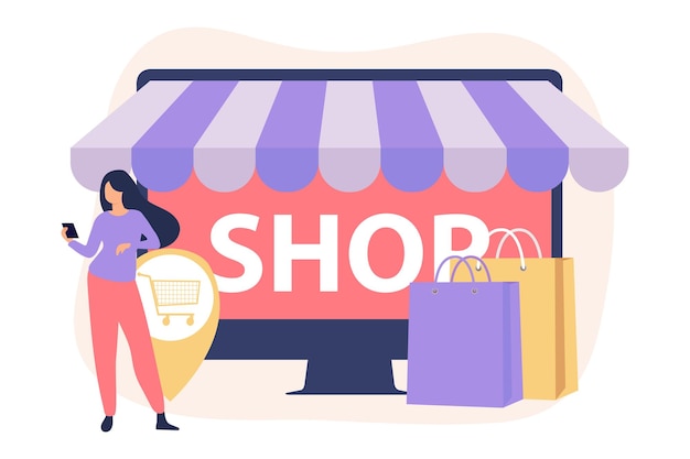 E Commerce Flat Design Illustration