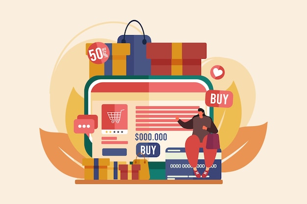 E-Commerce Flat Illustratie Ontwerp