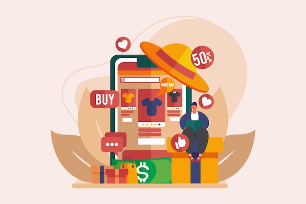 E-Commerce Flat Illustratie Ontwerp