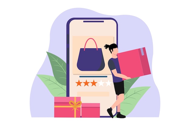 E Commerce 플래트 일러스트레이션 디자인