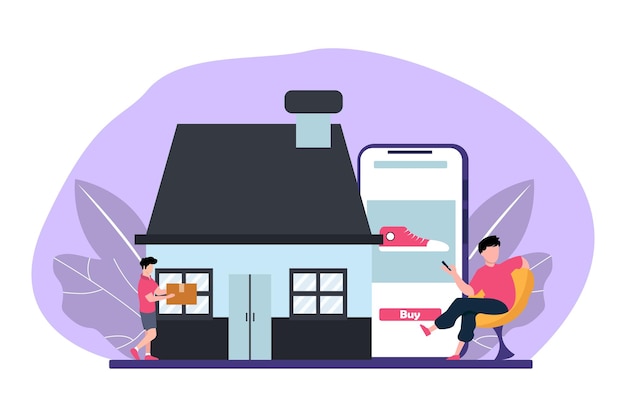 e commerce flat illustration design