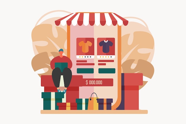 E Commerce Flat Illustration Design