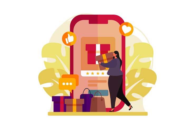 Vector e commerce flat illustration design
