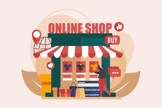 E commerce flat illustration design