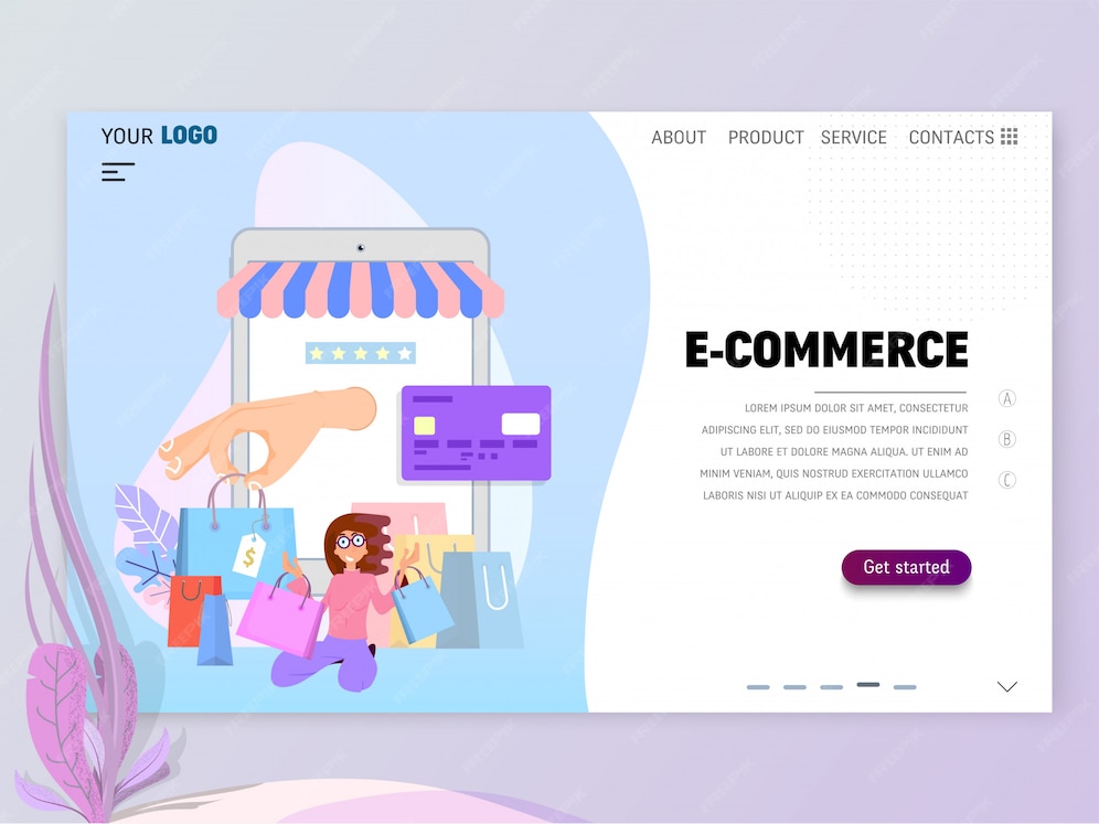 Premium Vector E commerce homepage template for website or landing
