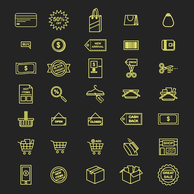 Vector e-commerce icons collection