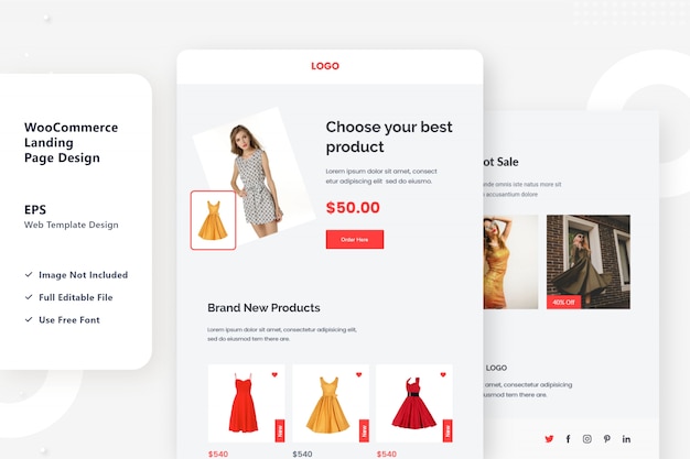 Vector e-commerce landing page design