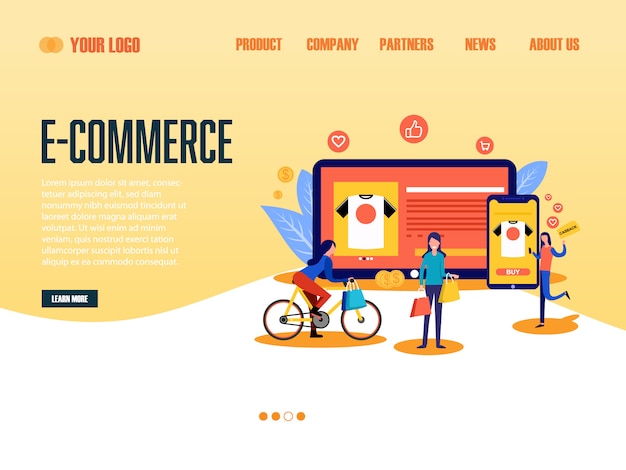 Vector e-commerce landing page